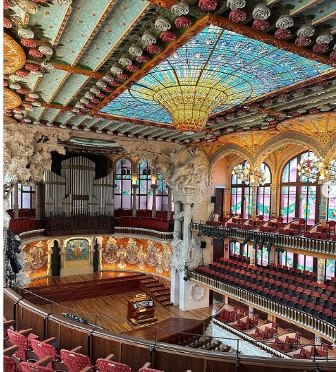 Interior view of Palau de la Música