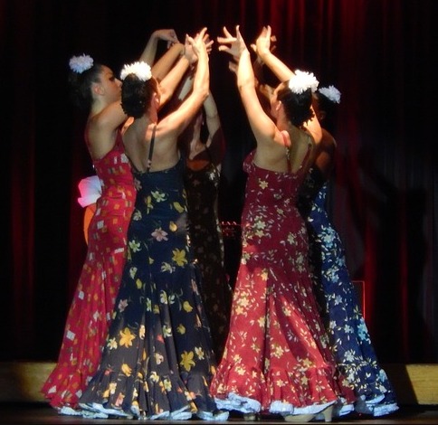 Group of women dancing flamenco in Barcelona