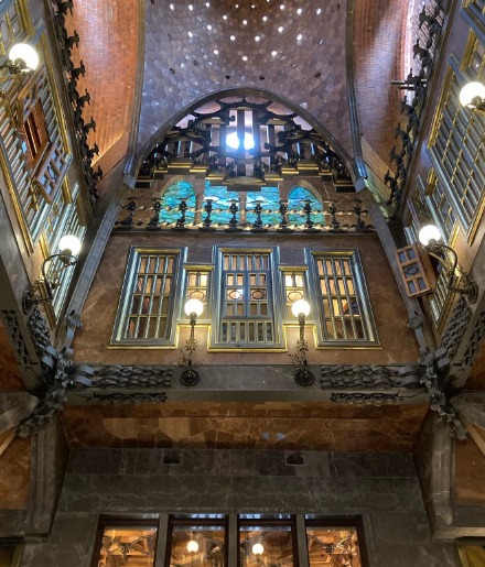 Interior of Palau Güell, showcasing the grandeur and artistic beauty of Antoni Gaudí's masterpiece